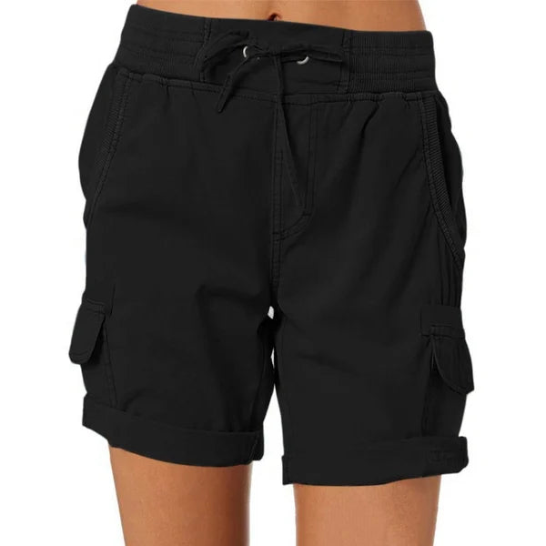 Audria – High-Waisted Cargo Shorts with Drawstring