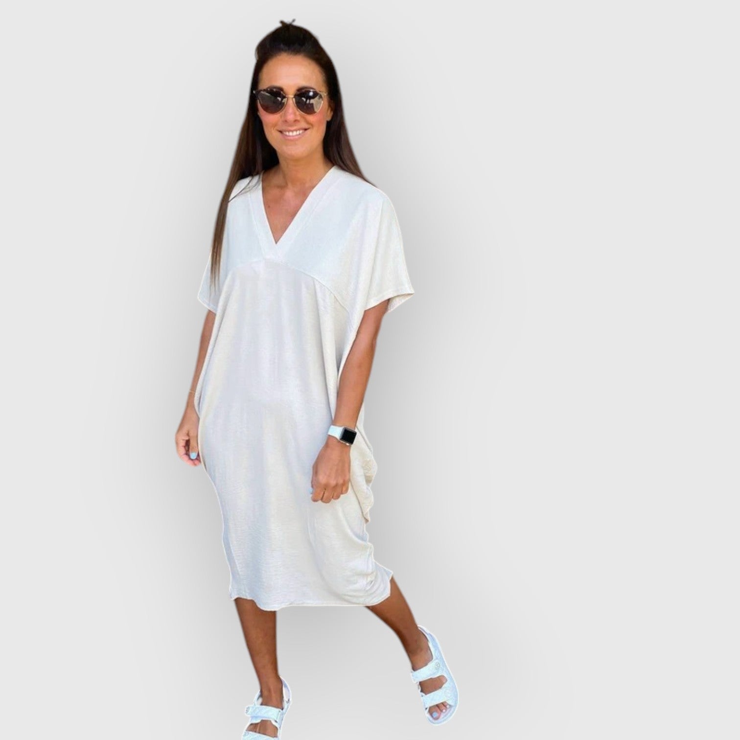Aveline - Short Sleeve Midi Dress
