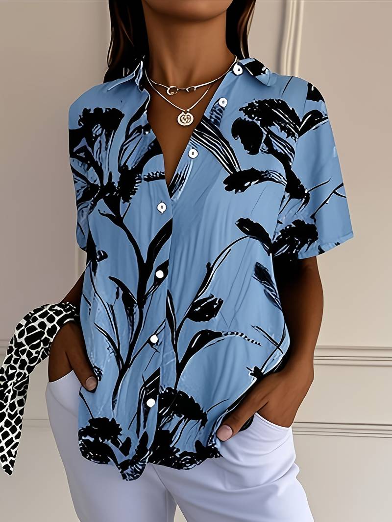 Ayalit - Stylish Short Sleeve Shirt with Print