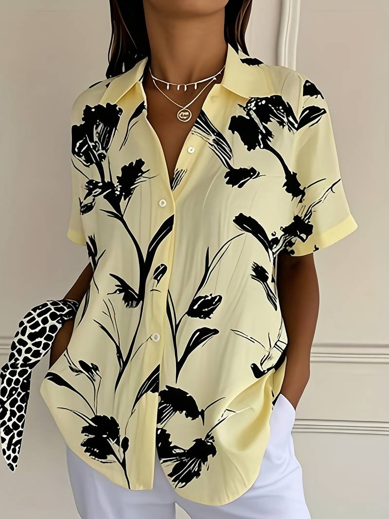 Ayalit - Stylish Short Sleeve Shirt with Print