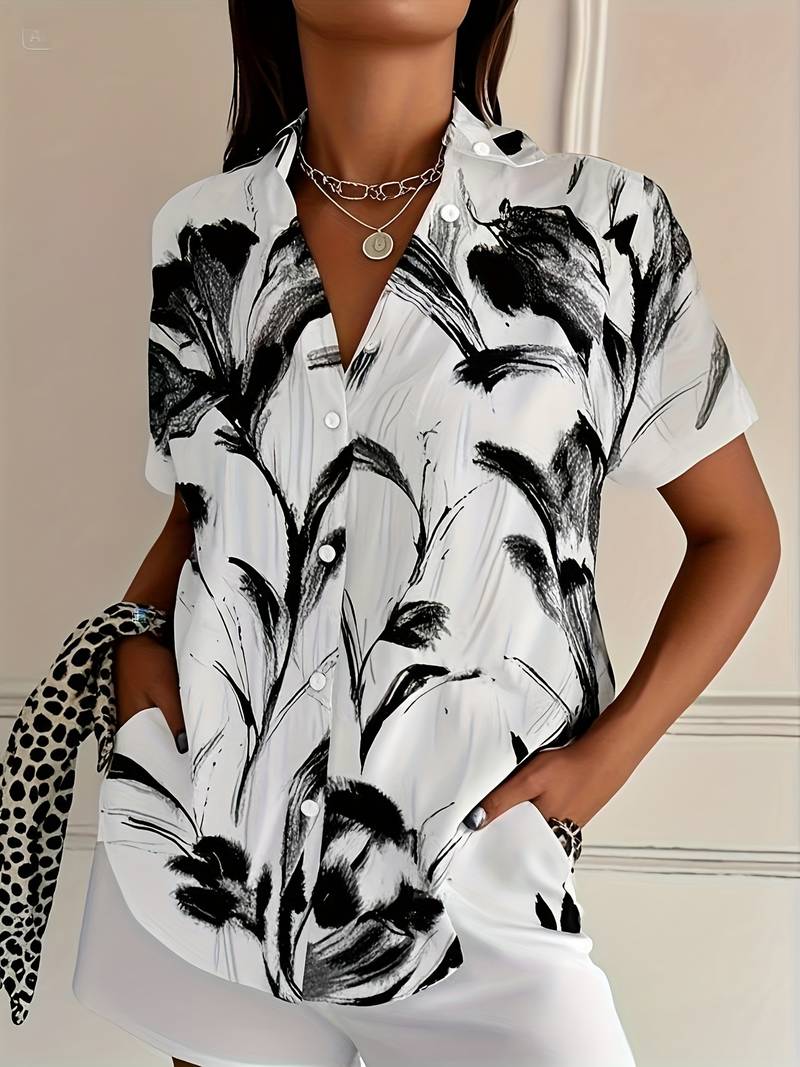Ayalit - Stylish Short Sleeve Shirt with Print