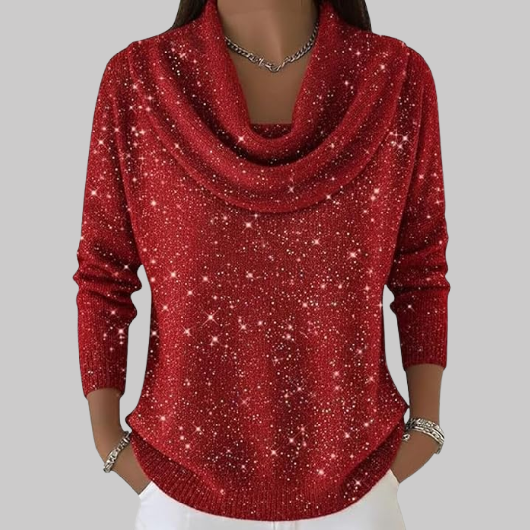 Ayelet - Soft Turtleneck Sweater with Star Print
