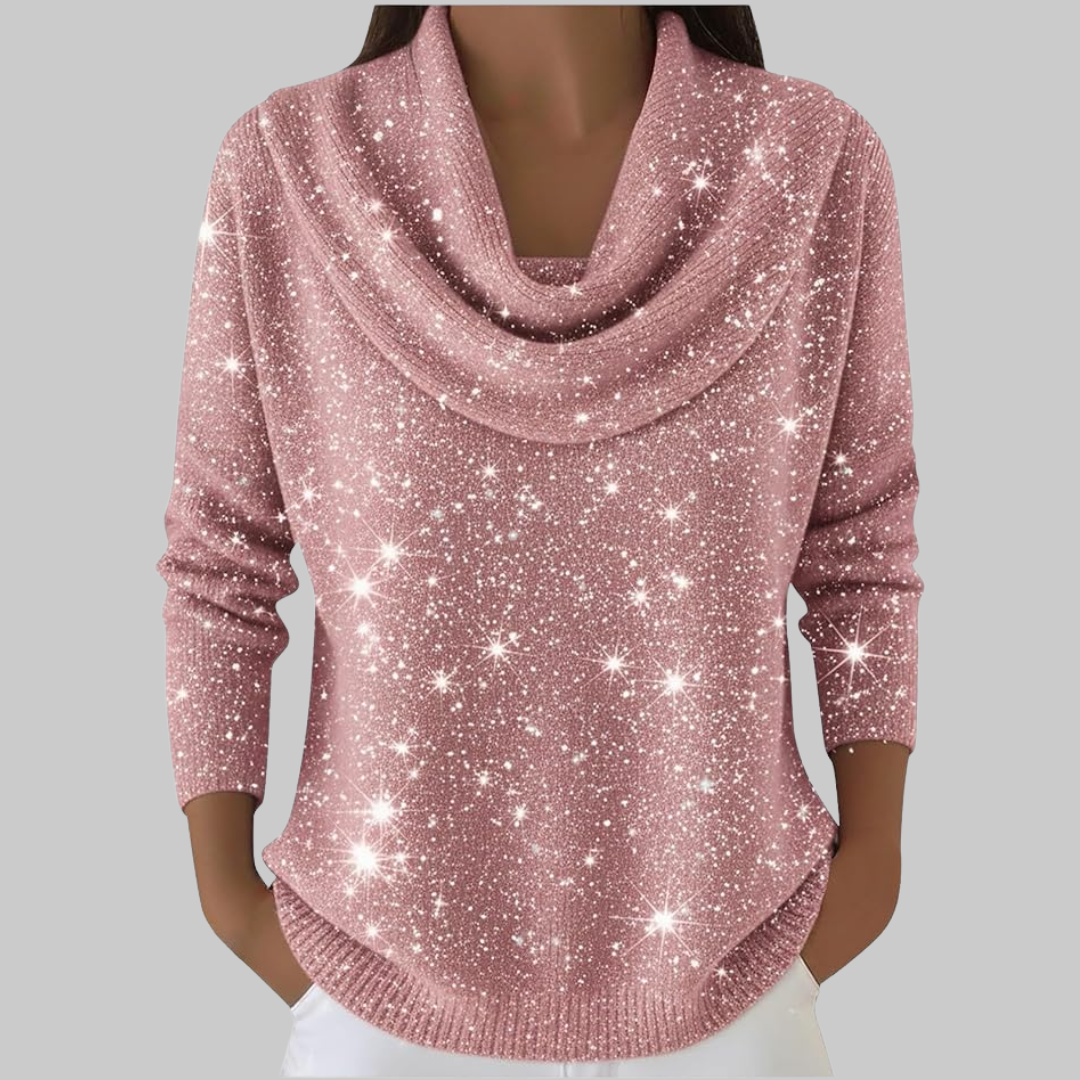 Ayelet - Soft Turtleneck Sweater with Star Print