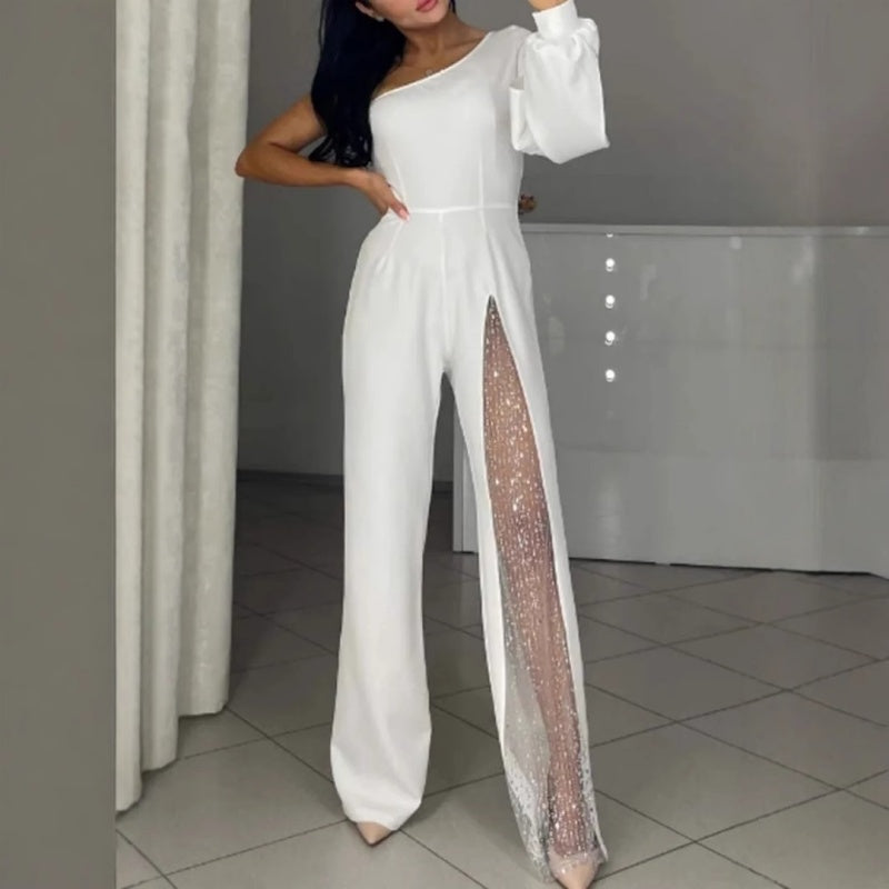 Azlina – Jumpsuit with One Shoulder and Flared
