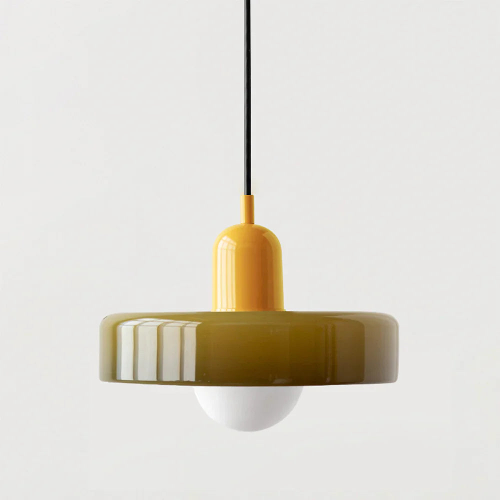 Bauhaus Pendant Light Made of Colored Glass