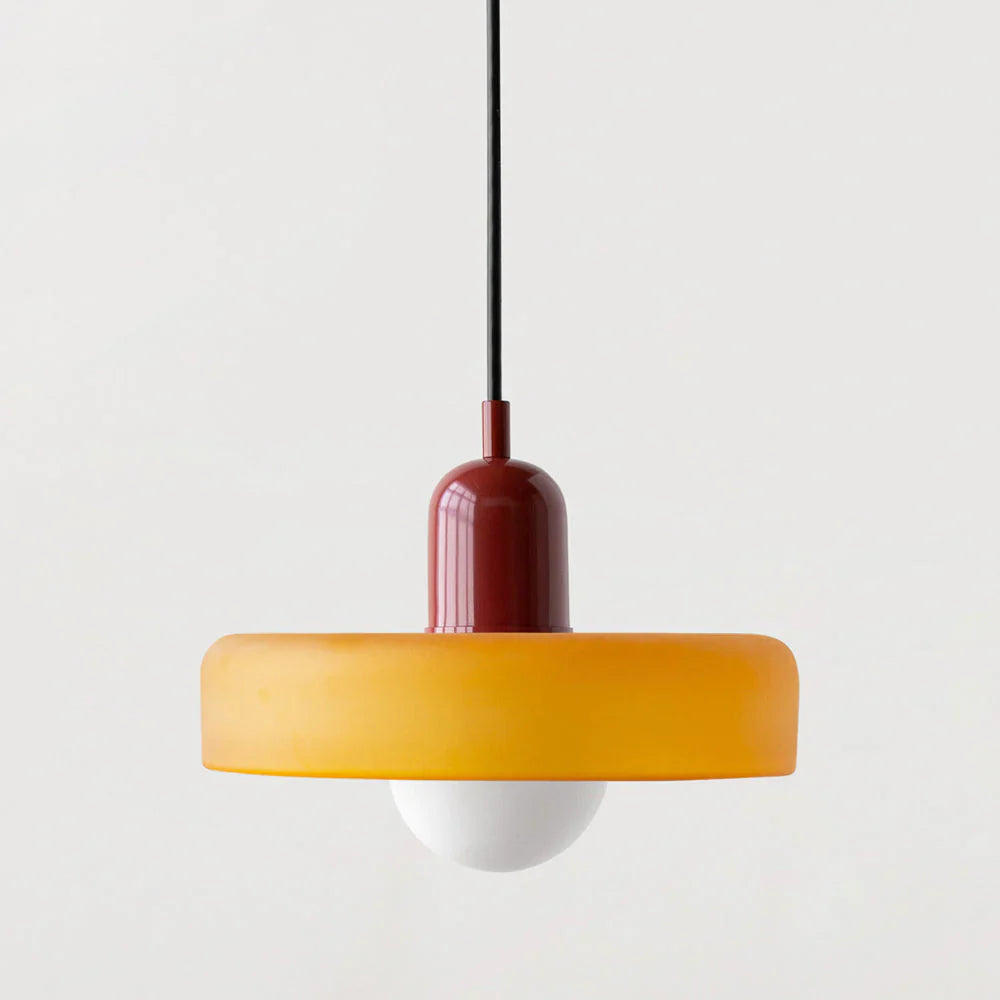 Bauhaus Pendant Light Made of Colored Glass