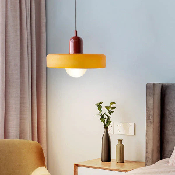 Bauhaus Pendant Light Made of Colored Glass