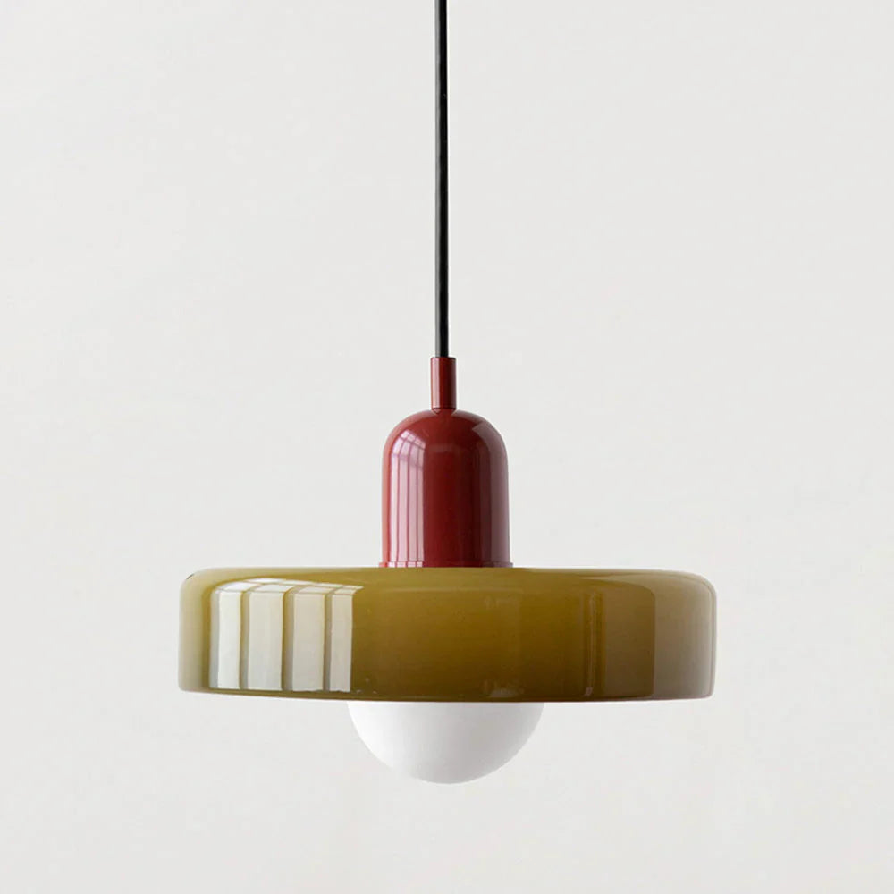 Bauhaus Pendant Light Made of Colored Glass