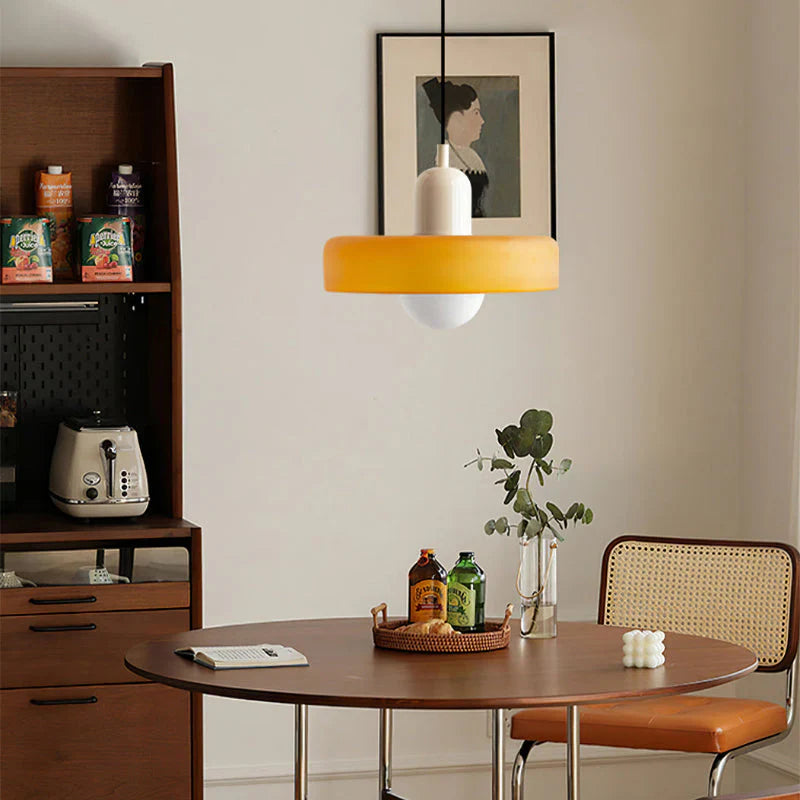 Bauhaus Pendant Light Made of Colored Glass