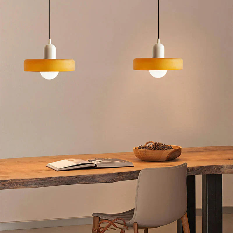 Bauhaus Pendant Light Made of Colored Glass
