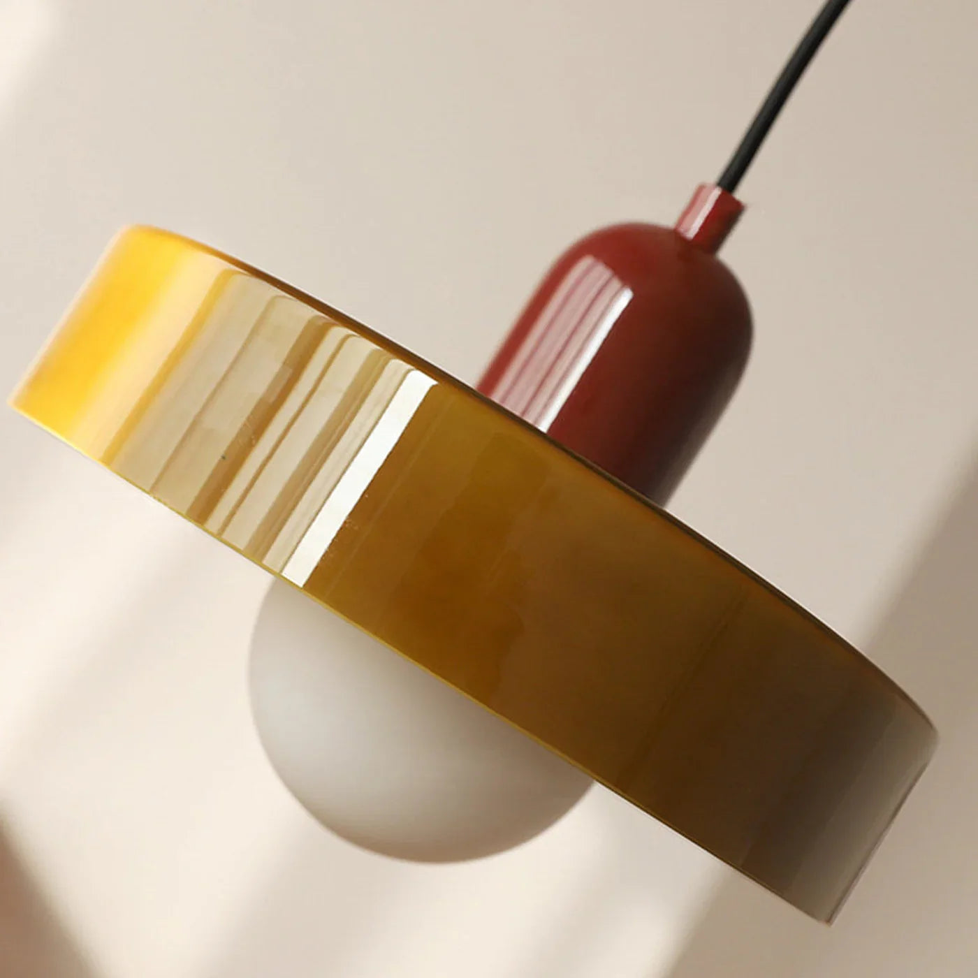 Bauhaus Pendant Light Made of Colored Glass