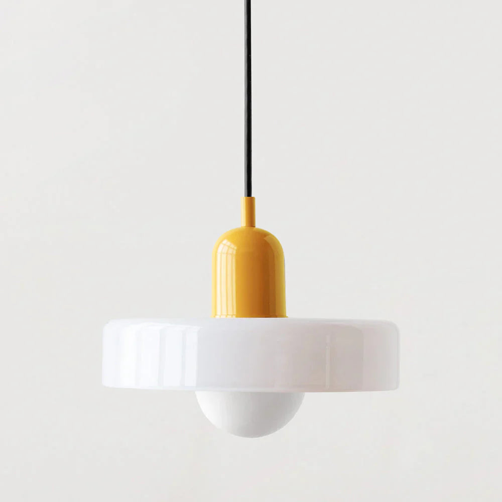 Bauhaus Pendant Light Made of Colored Glass