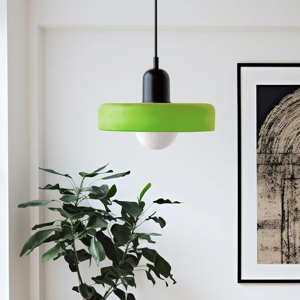 Bauhaus Pendant Light Made of Colored Glass