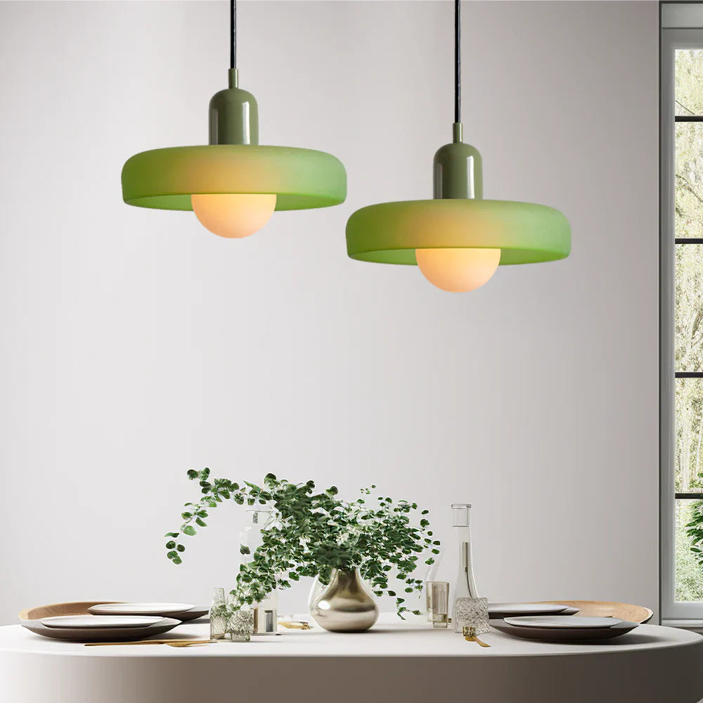 Bauhaus Pendant Light Made of Colored Glass