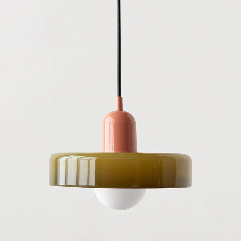 Bauhaus Pendant Light Made of Colored Glass