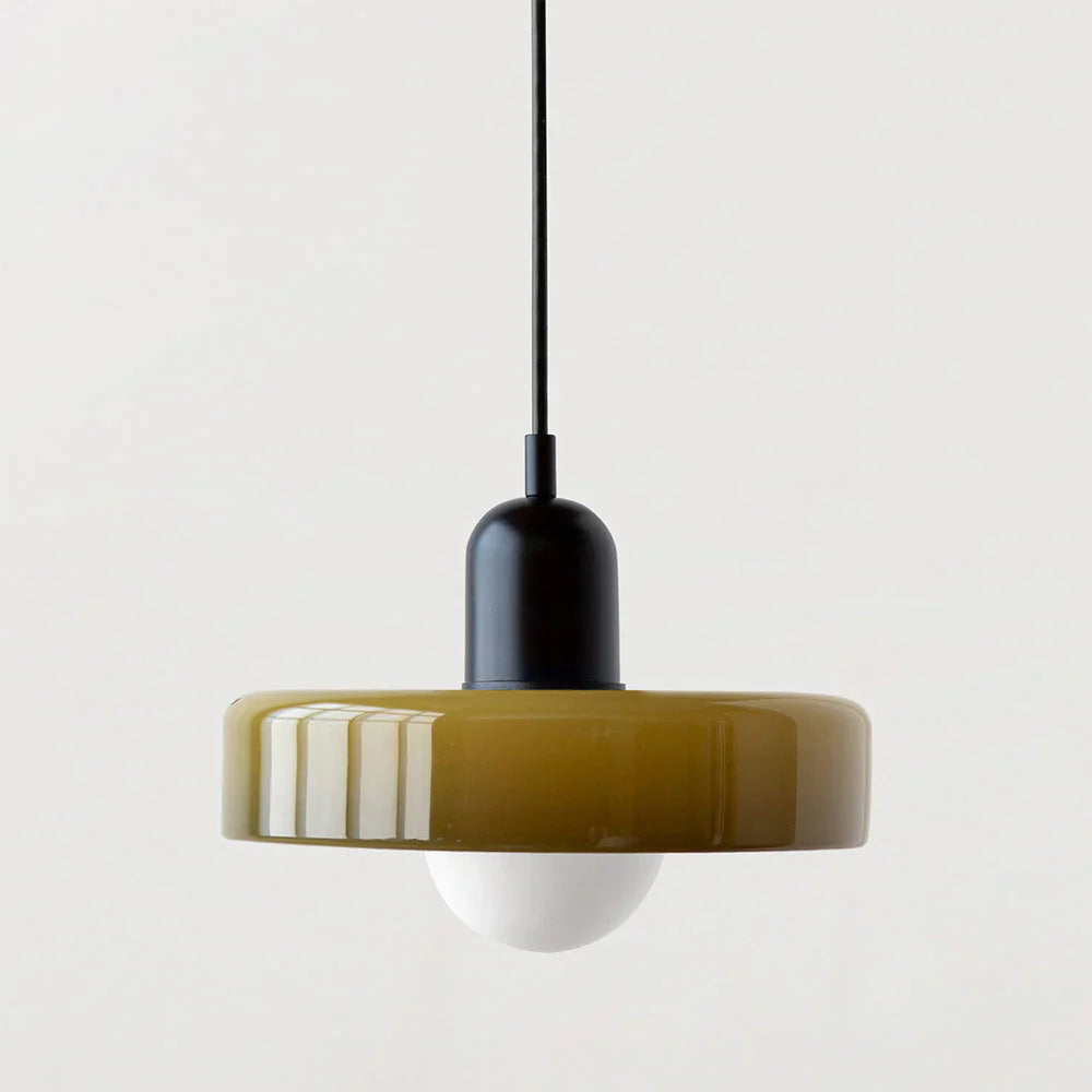 Bauhaus Pendant Light Made of Colored Glass