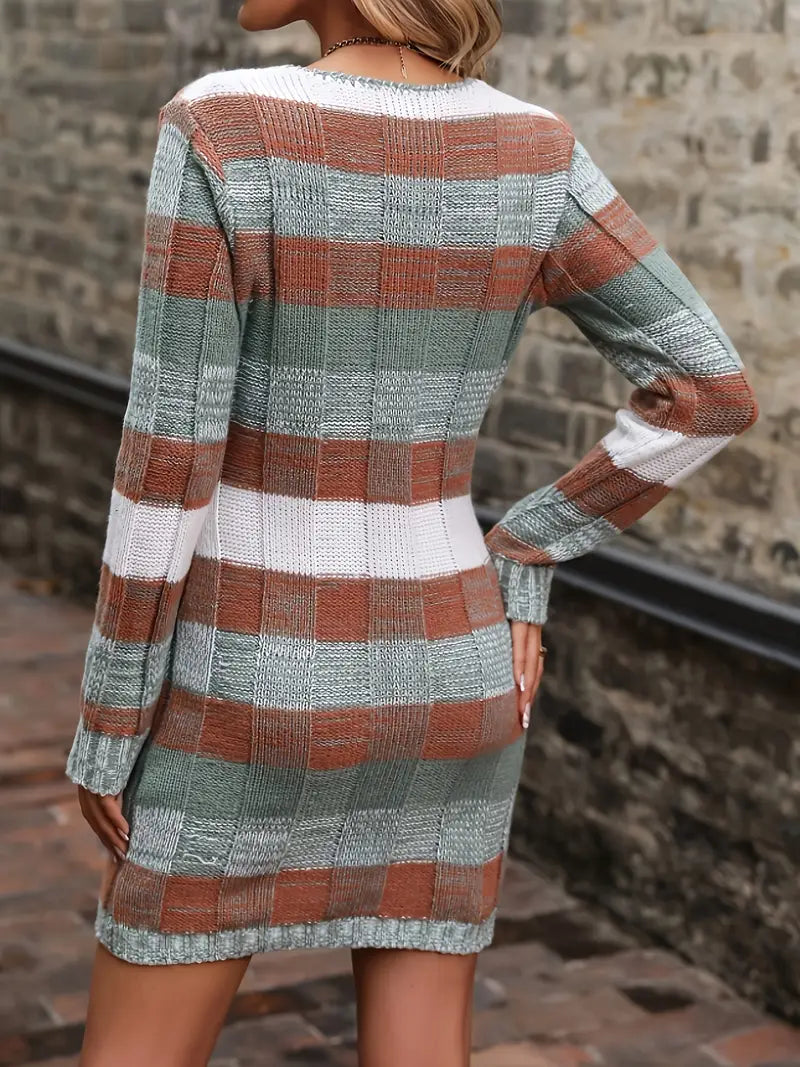 Begum - Casual Long Sleeve Sweater Dress