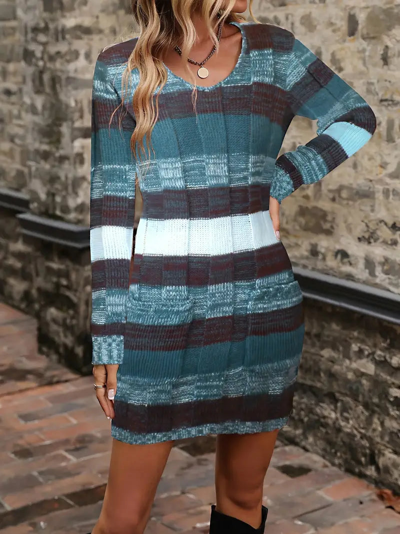 Begum - Casual Long Sleeve Sweater Dress