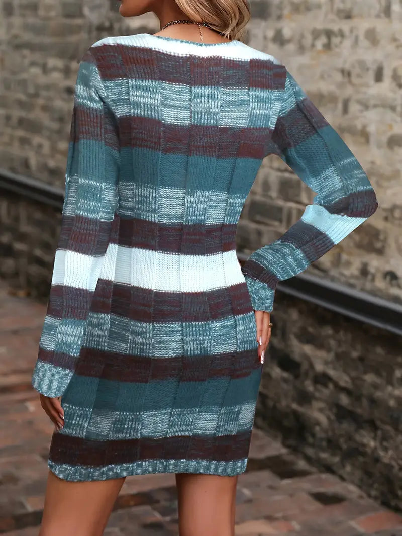 Begum - Casual Long Sleeve Sweater Dress