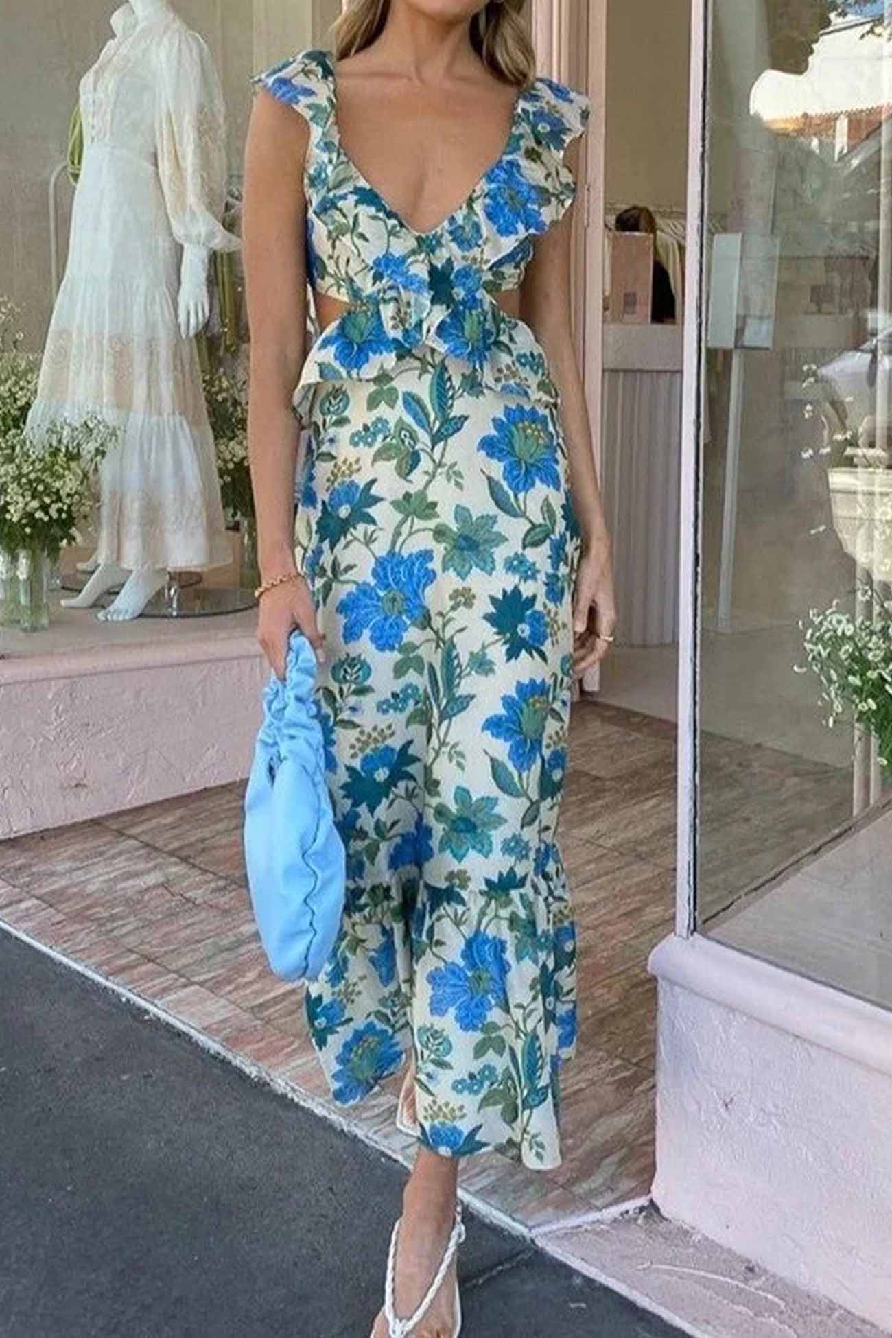 Braelynn – Elegant Long Sleeveless Dress with Ruffles