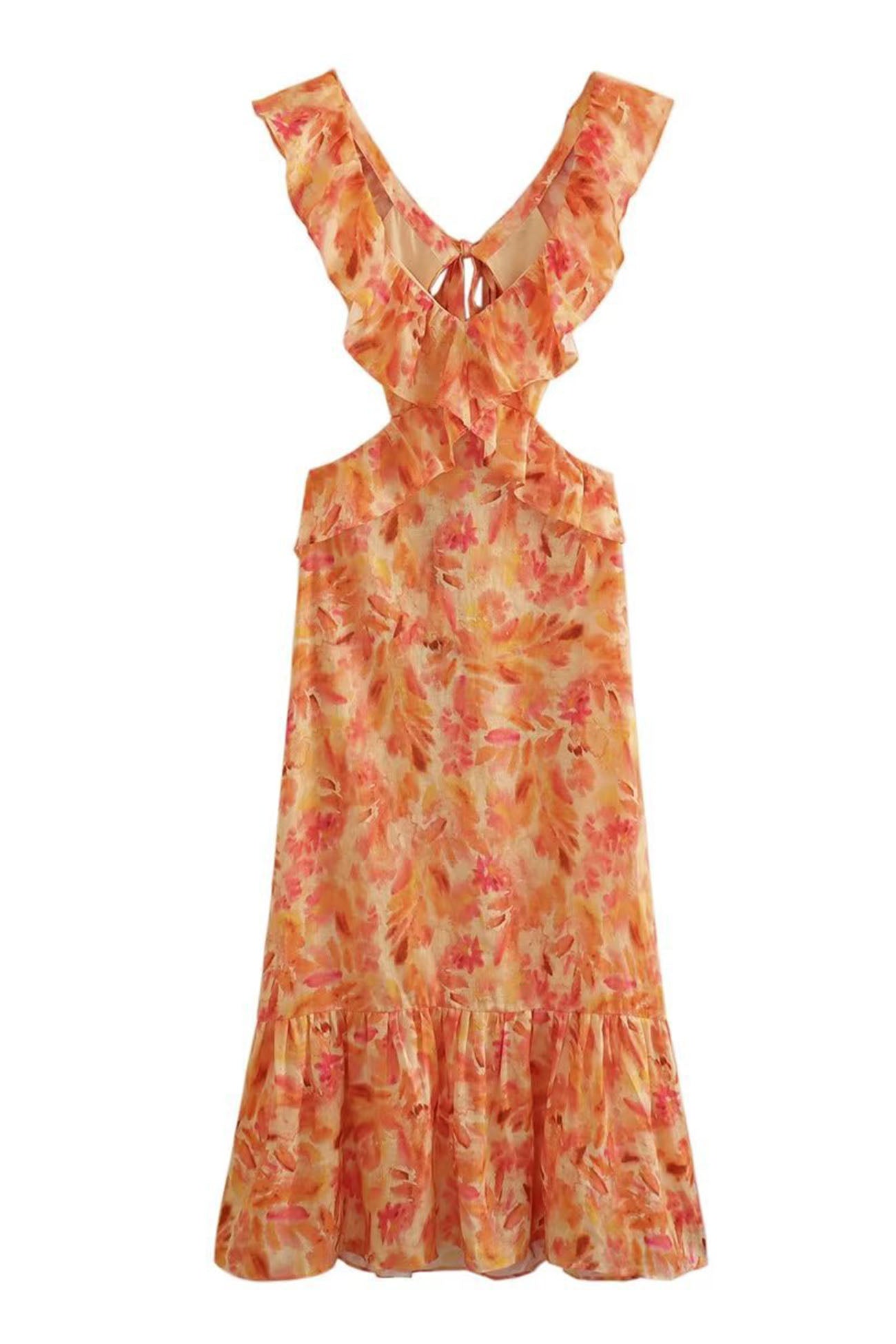 Braelynn – Elegant Long Sleeveless Dress with Ruffles