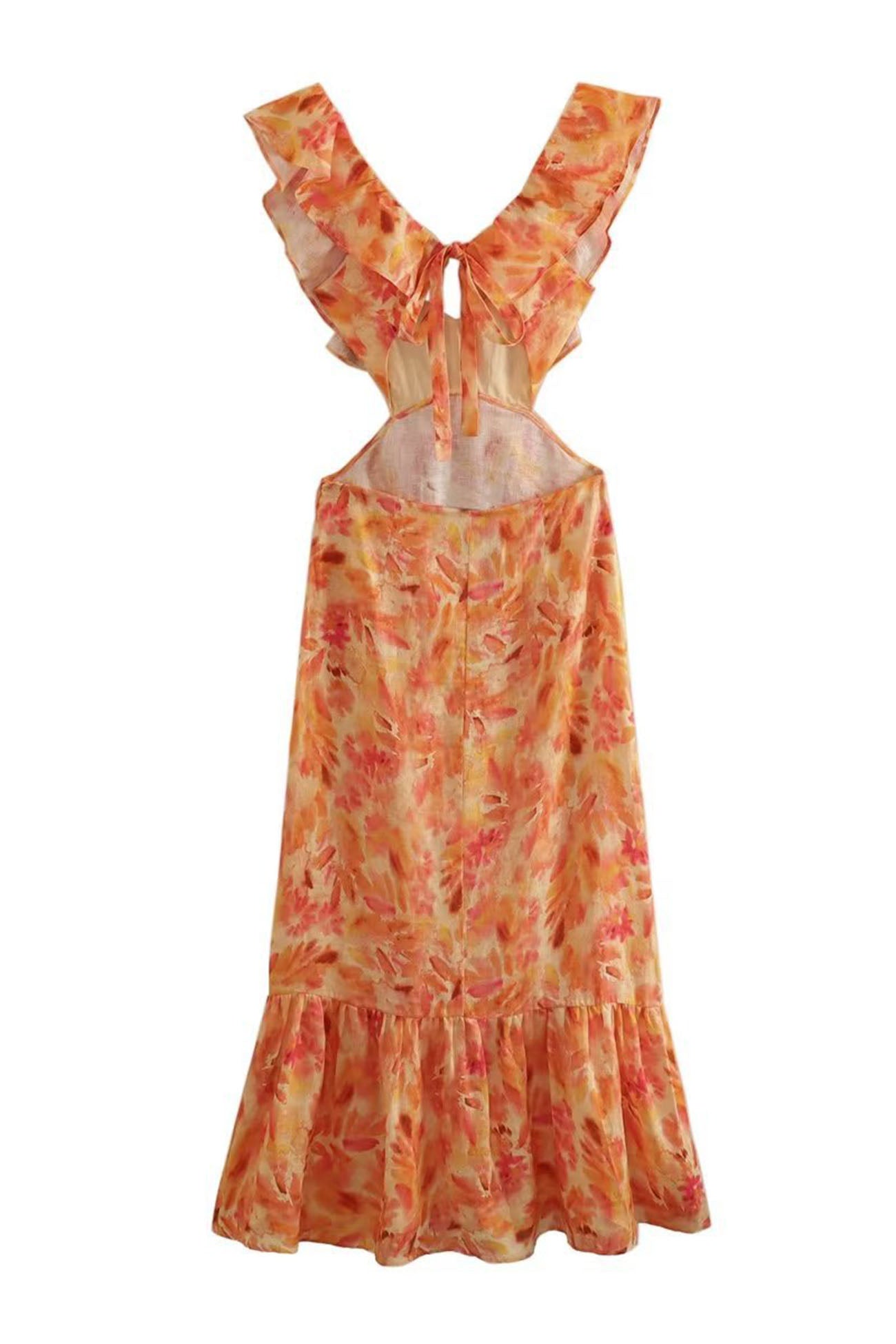 Braelynn – Elegant Long Sleeveless Dress with Ruffles