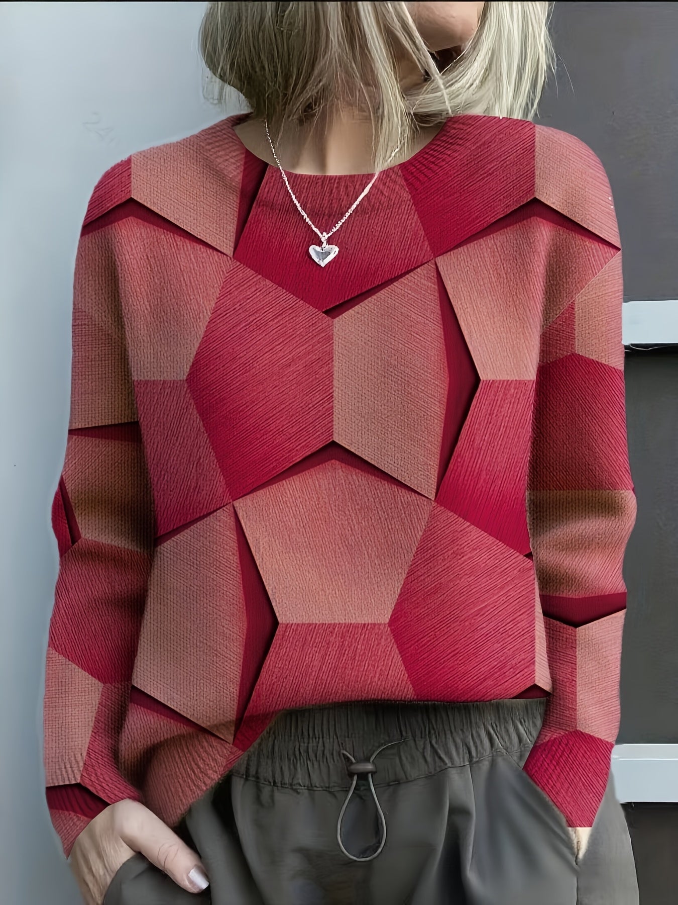 Bravina – Sweater with Geometric 3D Print