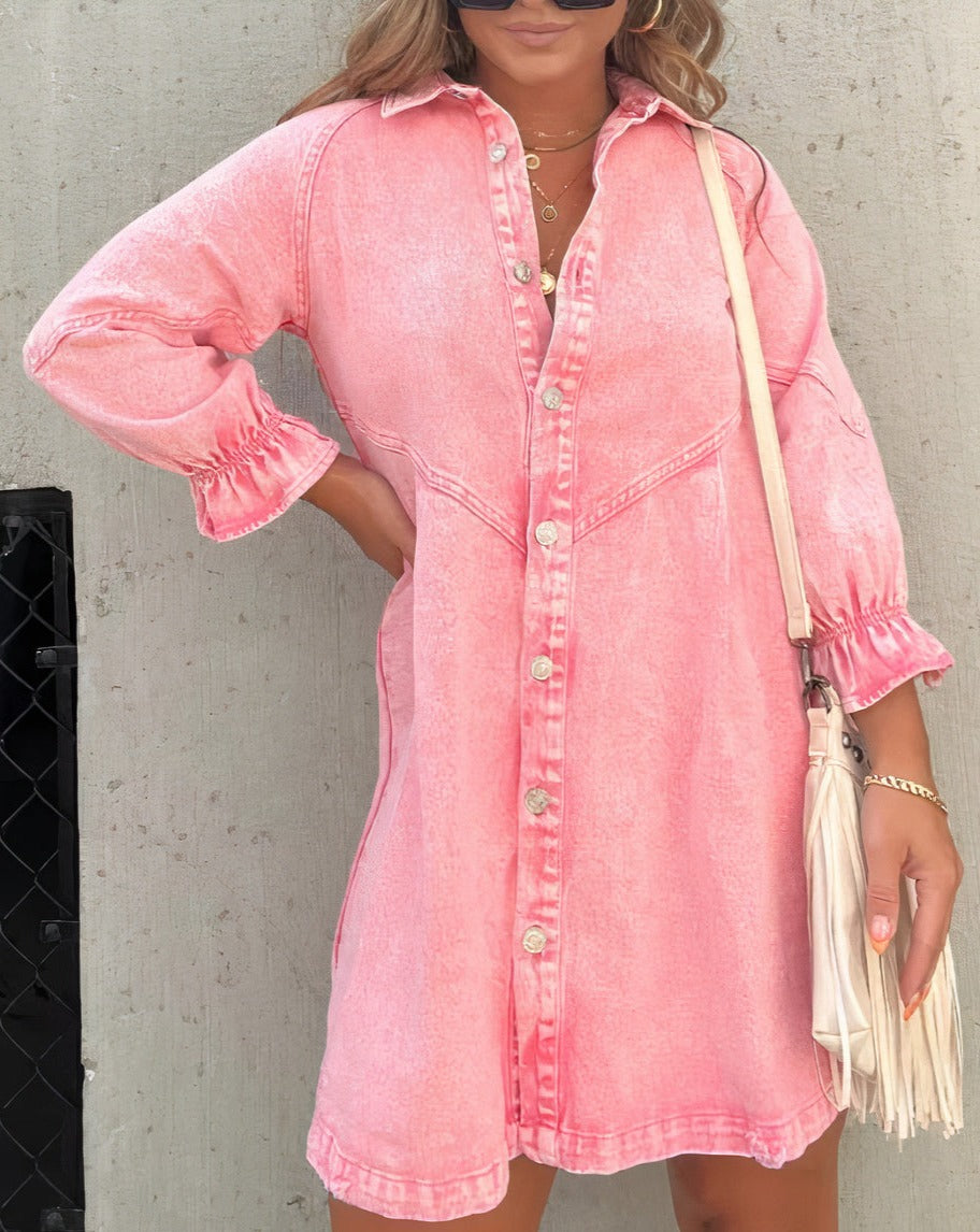 Cäcilia – Long Sleeve Denim Shirt Dress