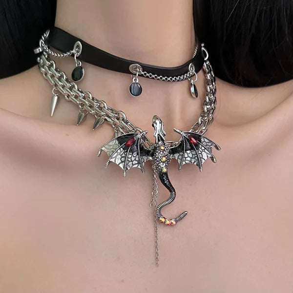 Caged Flying Dragon Necklace