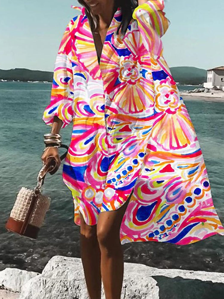 Calogera - Vestido Camisa Elegante y Holgado