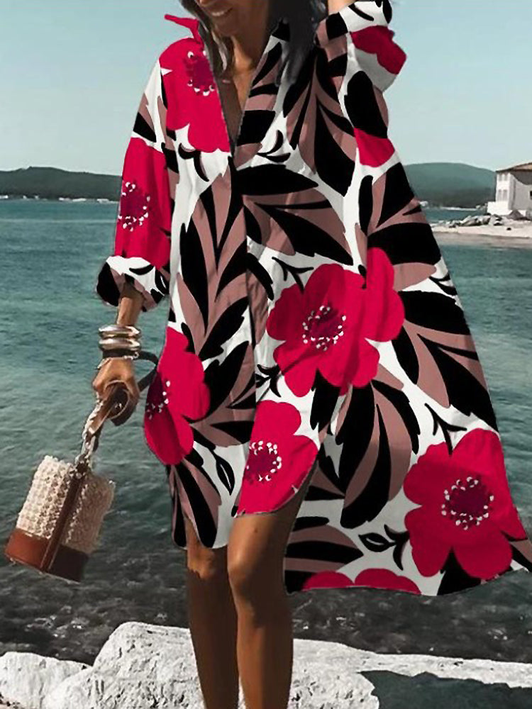 Calogera - Elegant Loose-Fitting Shirt Dress