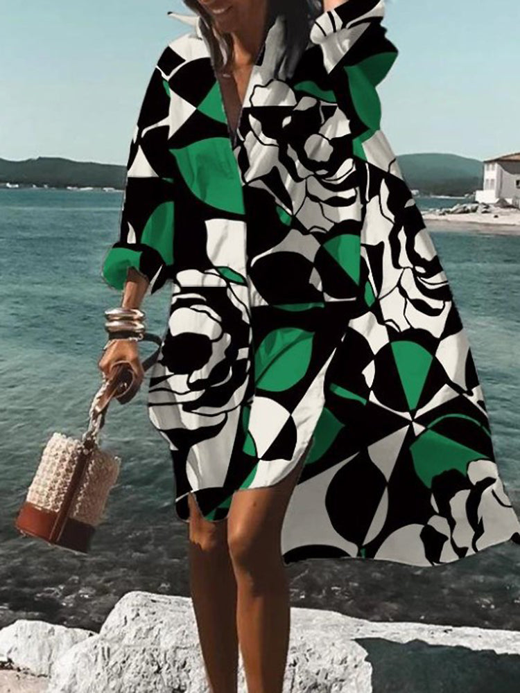 Calogera - Vestido Camisa Elegante y Holgado
