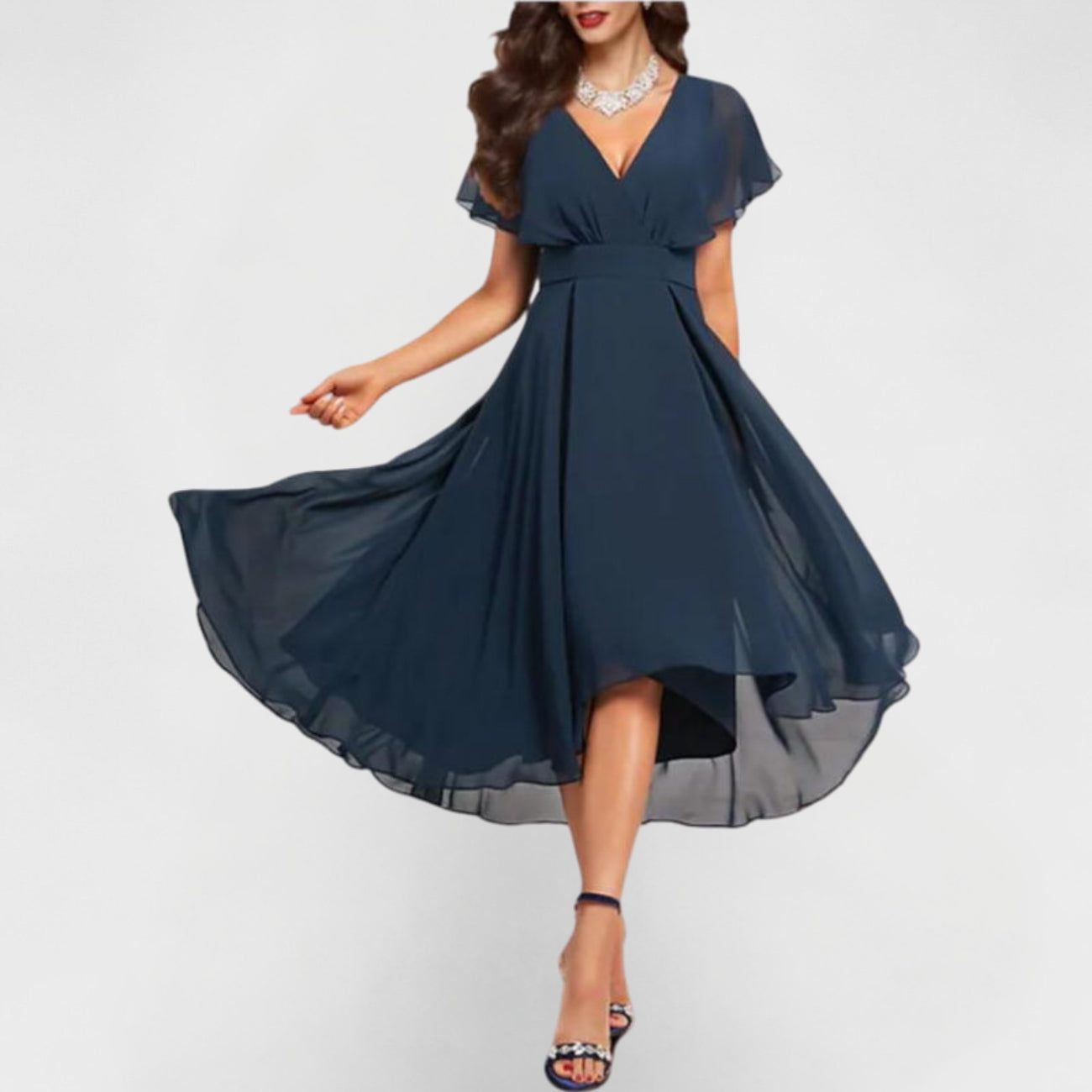 Catalina – Flowing Maxi Dress with V-Neck