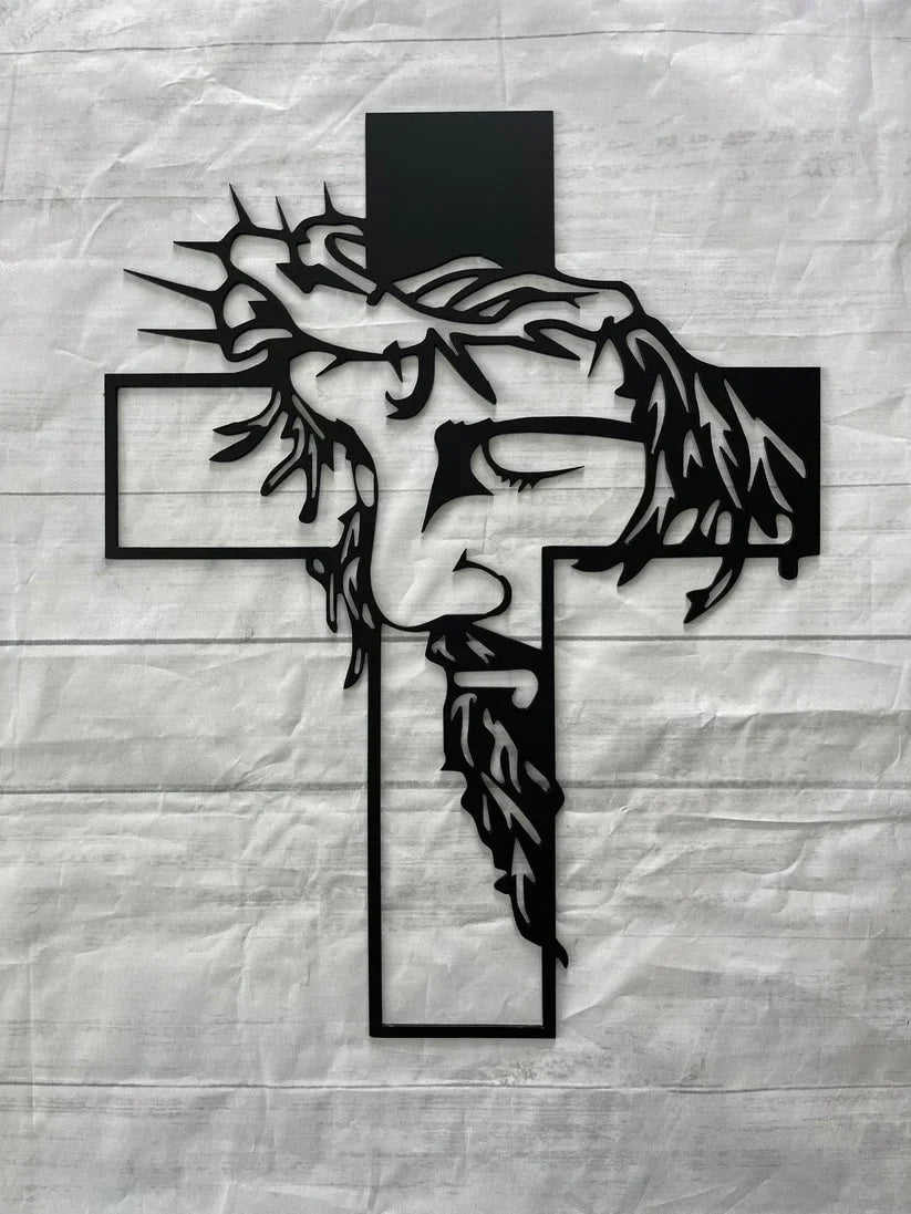 ChristCraft – Metal Plaque with Jesus Cross Wall Decoration Featuring Christ Motif