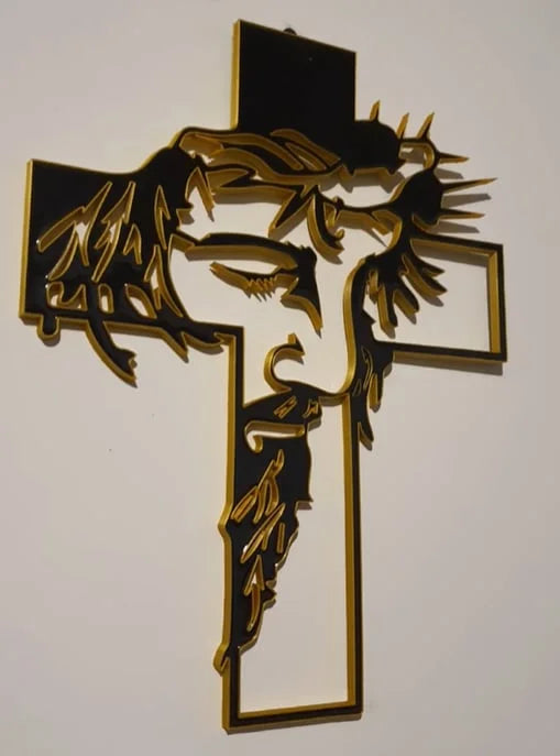 ChristCraft – Metal Plaque with Jesus Cross Wall Decoration Featuring Christ Motif