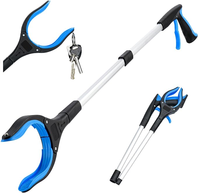 Collapsible Grabber with 360° Rotatable Clip