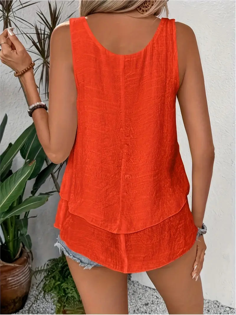 Cressida – Tank Top Made of Viscose Blend with Ruffles