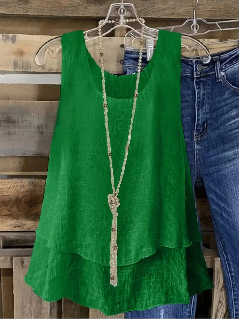 Cressida – Tank Top Made of Viscose Blend with Ruffles