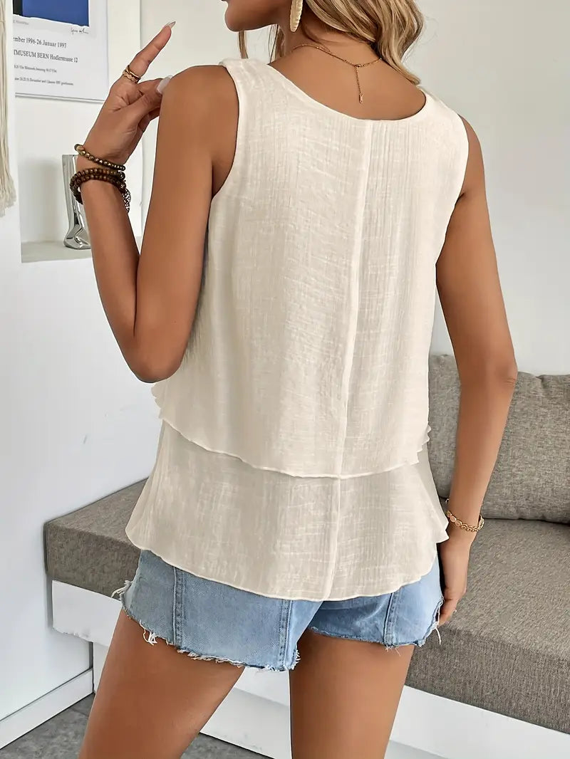 Cressida – Tank Top Made of Viscose Blend with Ruffles