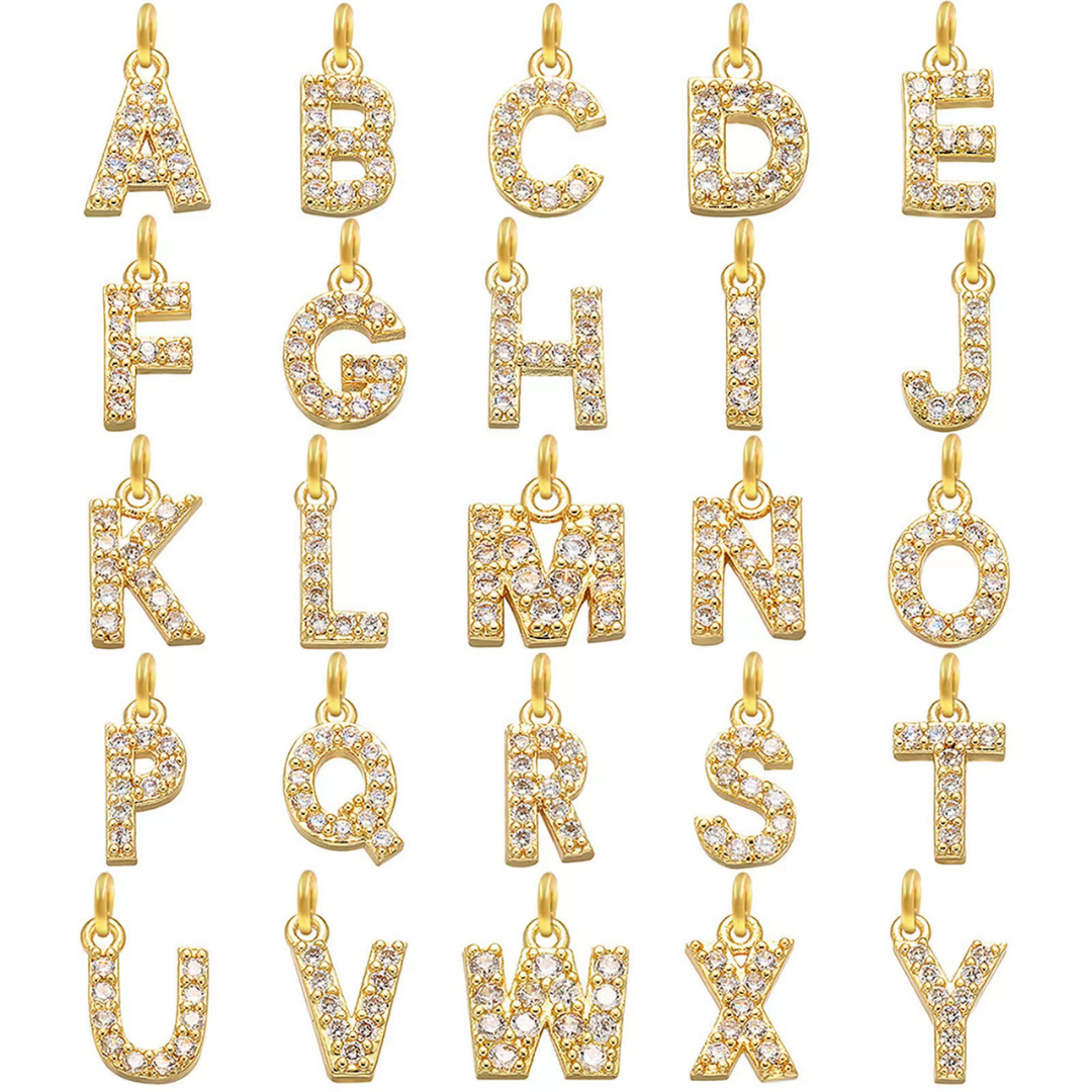 Cubic Zirconia Diamond Initial Letter Anklet