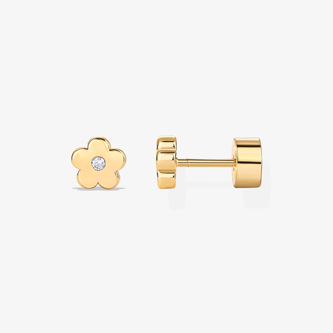 Dainty Bloom Flat Back Stud Earrings