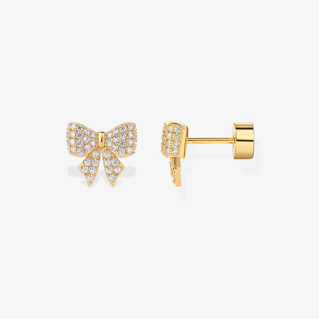 Dainty Bow Flat Back Stud Earrings