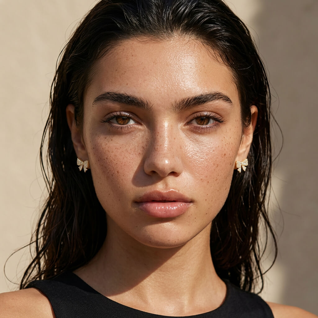 Dainty Bow Flat Back Stud Earrings