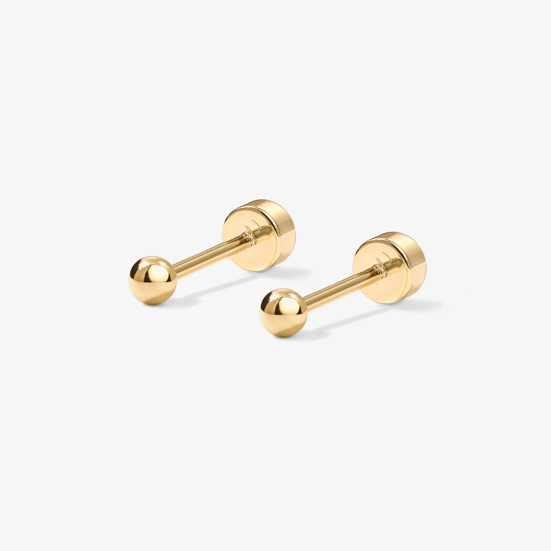 Dainty Sphere Flat Back Stud Earrings