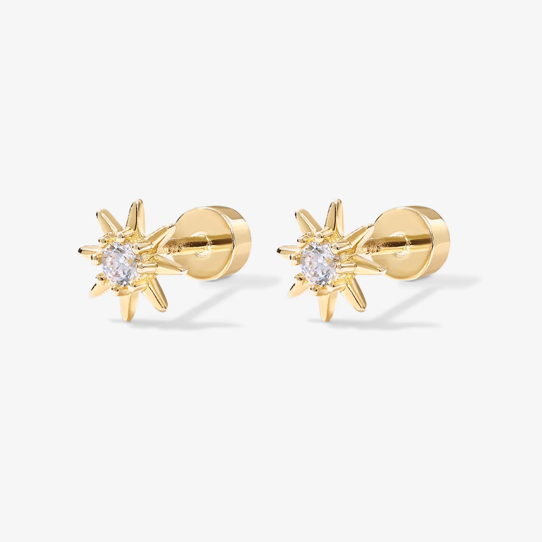 Dainty Star Flat Back Stud Earrings