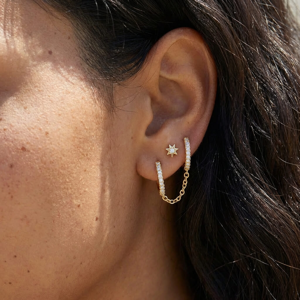 Dainty Star Flat Back Stud Earrings