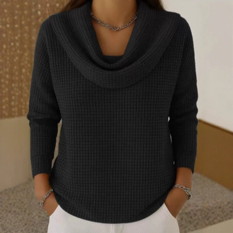 Danela – Elegant Sweater with Waterfall Neckline