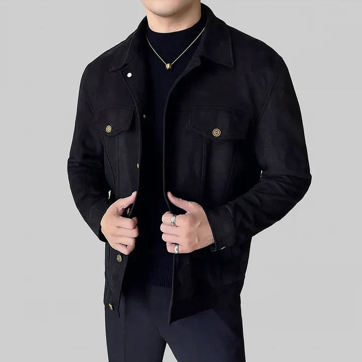 Davila – Elegant Long Sleeve Suede Jacket