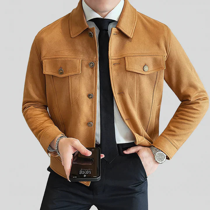 Davila – Elegant Long Sleeve Suede Jacket