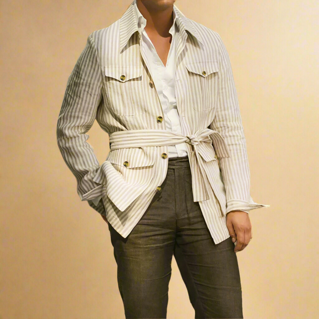 Davion – Casual Shirt with Belt and Multiple Pockets